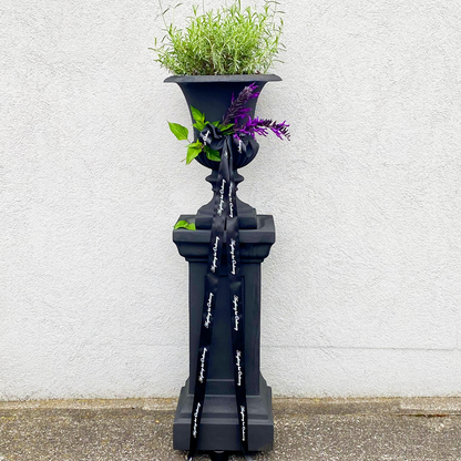 Striking Black Urn & Matching Plinth (Available In-Store only)